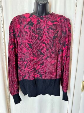 Vintage Bergdorf Goodman Abstract Silk Blouse